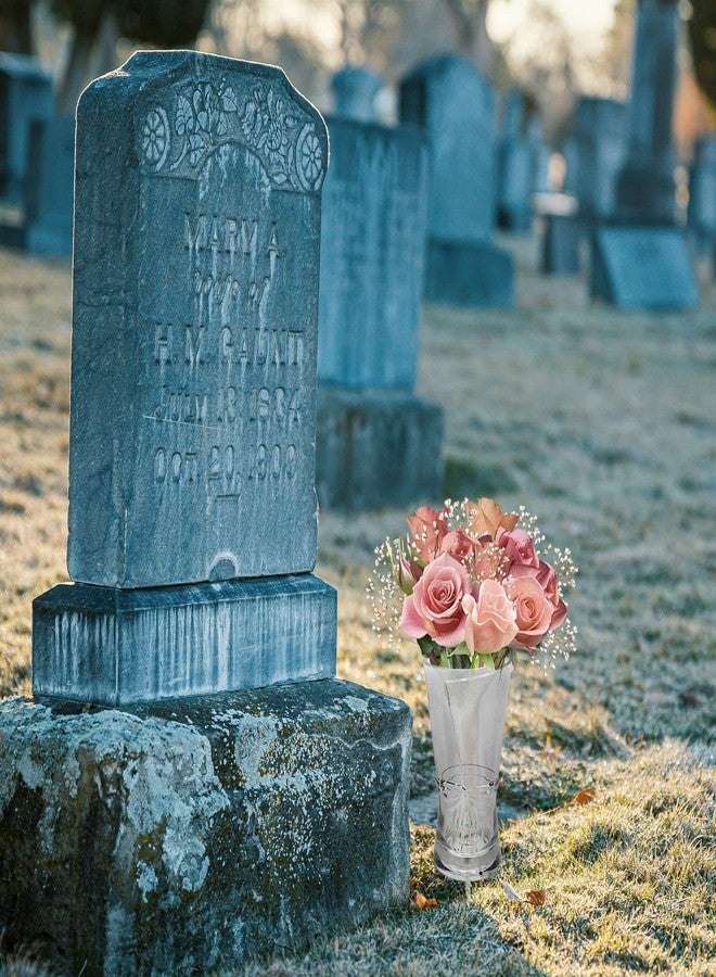 Oooct Cemetery Vase for Grave Decorations with Metal Spike, Grass Vase for Memorial Markers, Graveside Decor Sign for Outdoor Yard Lawn - Image 5
